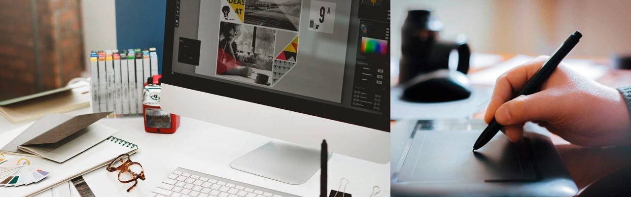 Drucksorten und Grafikdesign-Arbeiten